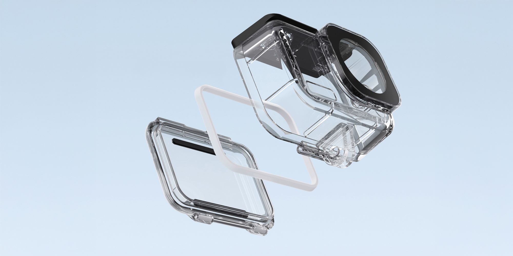 width=100% Obudowa wodoodporna Telesin S4-WTP-12 do kamer DJI Osmo Action 6